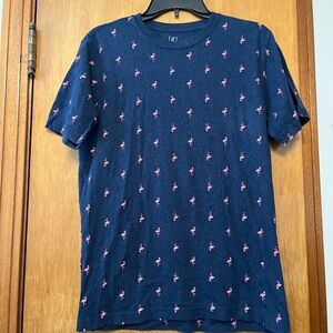 George Navy Flamingo Print Men's Tee